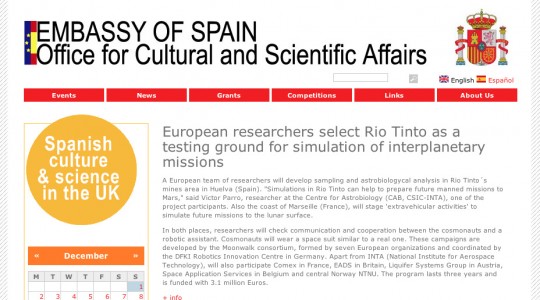 European researchers select Rio Tinto as a testing ground for simulation of interplanetary missions
