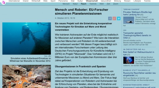 Mensch und Roboter: EU-Forscher simulieren Planetenmissionen